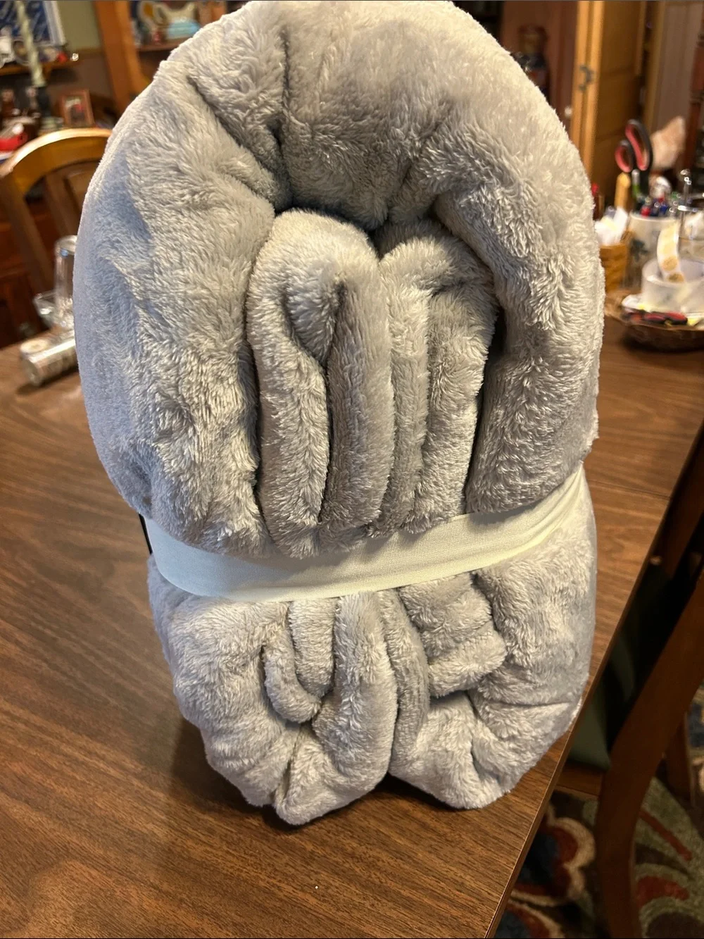 Threshold Plush Microplush Blanket - Light Gray